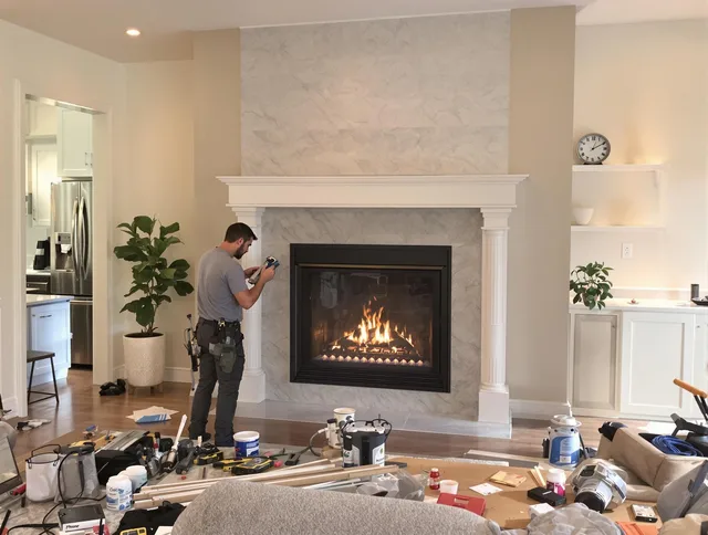 Newly installed fireplace by Deerfield Beach Chimney Sweep in Deerfield Beach, FL